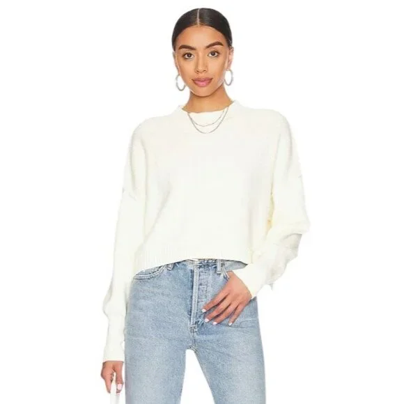 Cedric Charlier Women's Ivory Wool Cashmere High-Low Sweater Pullover Sz 6 3176 - Picture 2 of 13